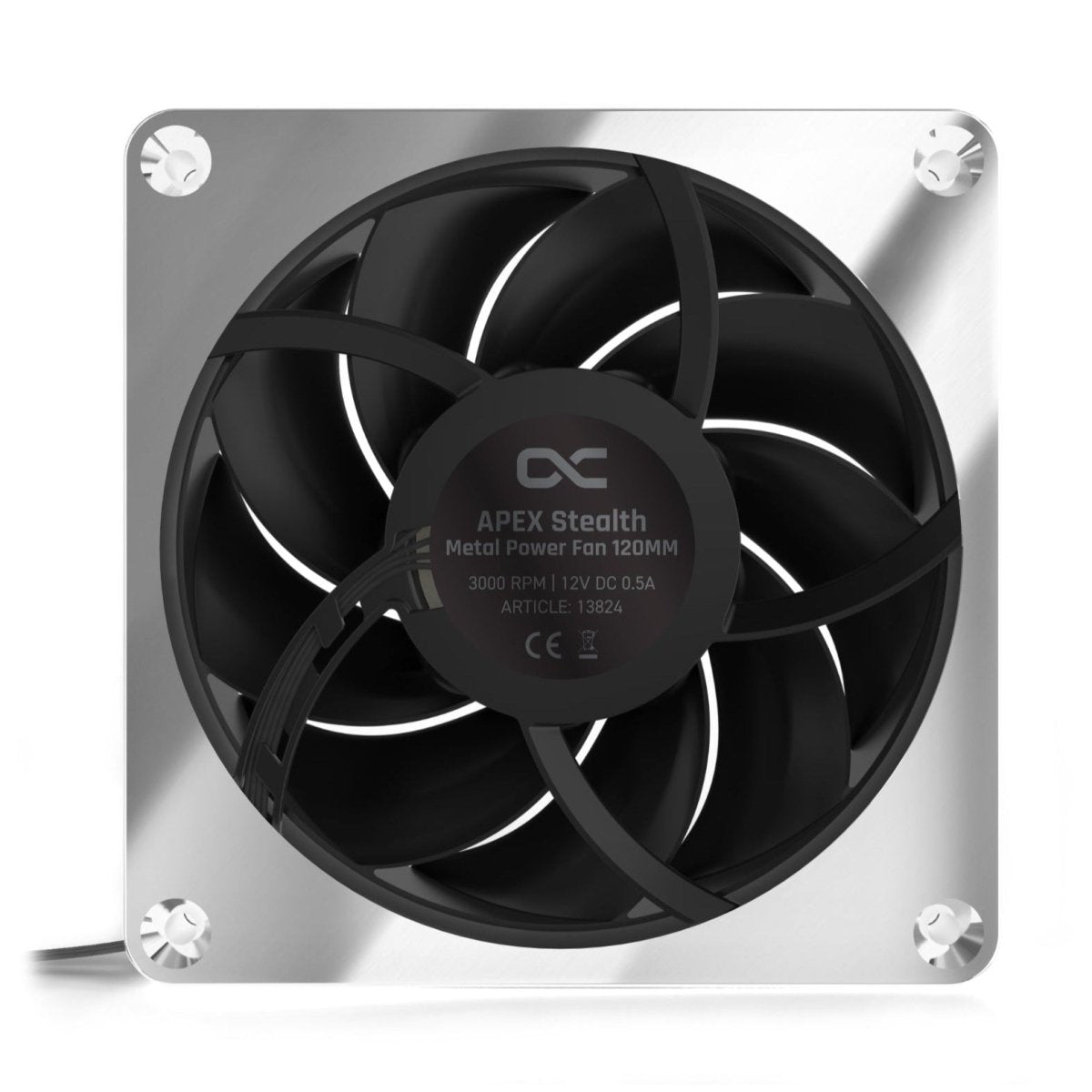 Alphacool Apex Stealth 120mm Power Metal Fan - Chrome Ordinary Cooling Gear