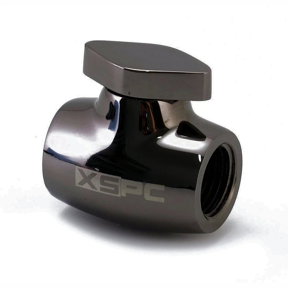XSPC Ball Drain Valve - Black Chrome - Ordinary Cooling Gear