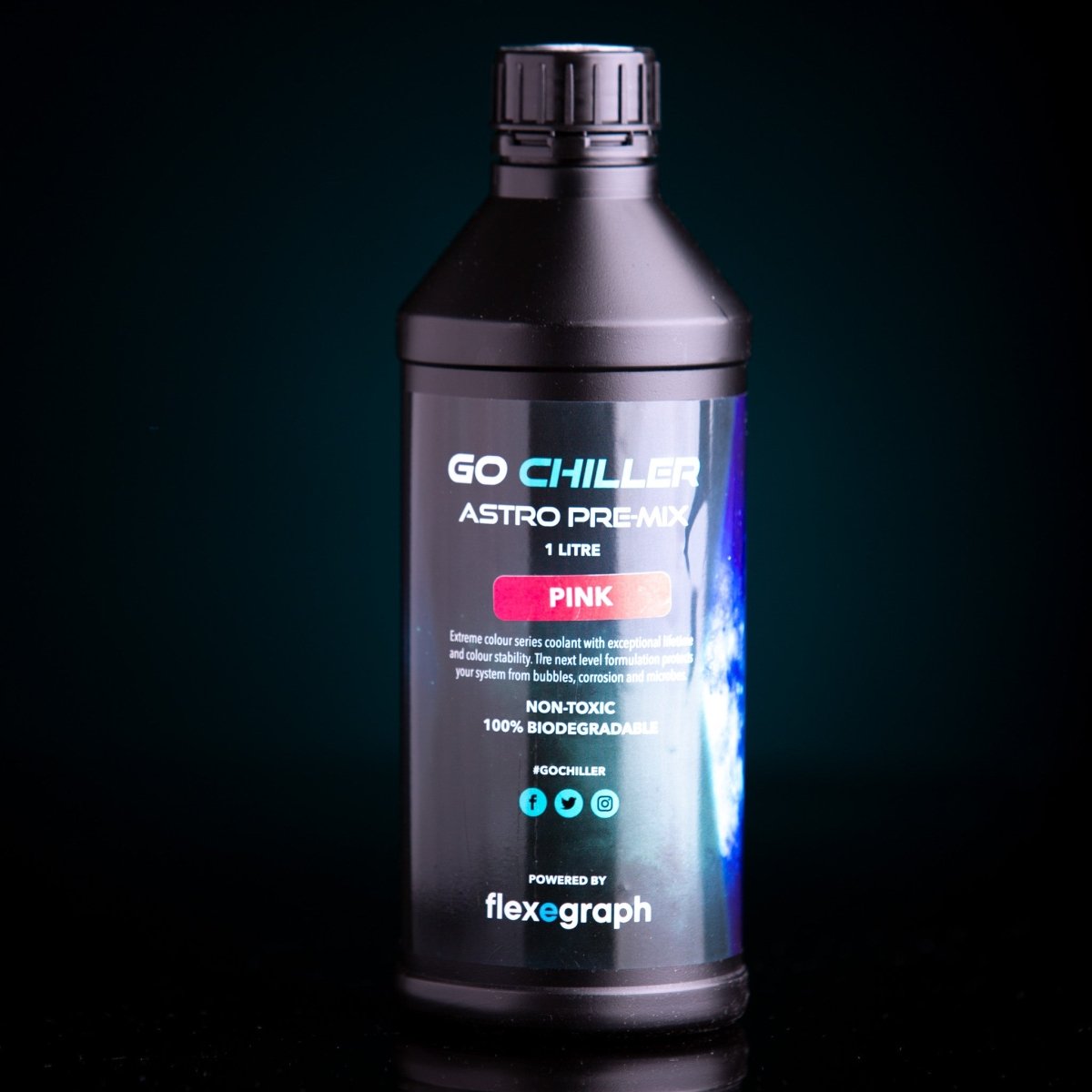 Go Chiller Astro Pre-Mix UV Series- 1 Litre - UV Pink Coolant - Ordinary Cooling Gear Australia