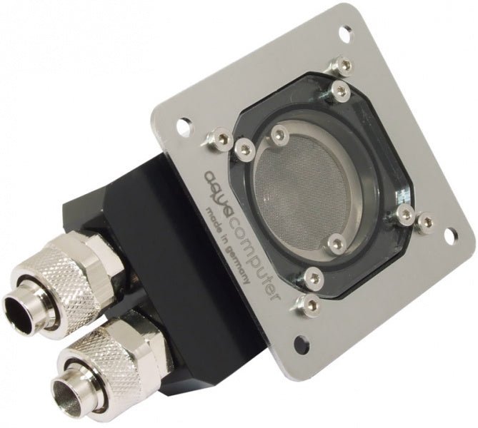 Aquacomputer Filter with stainless steel mesh, ball valves and mounting plate, G1/4 - Ordinary Cooling Gear