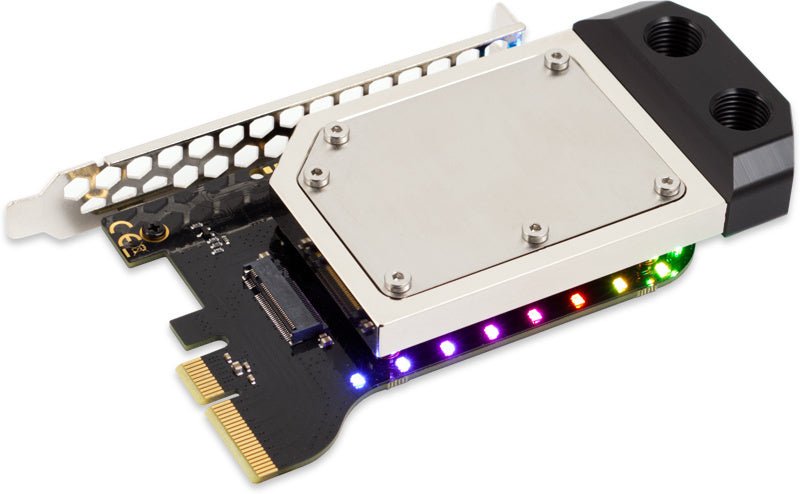 Aquacomputer kryoM.2 RGBpx PCIe 5.0/4.0/3.0 x4 adapter for M.2 PCIe SSD, M-Key water block - Ordinary Cooling Gear