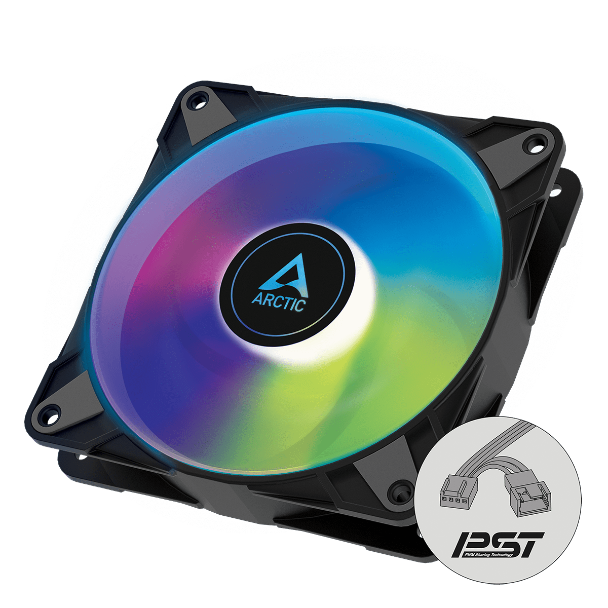 Arctic Cooling P12 PST 120mm ARGB PWM Case Fan - Black