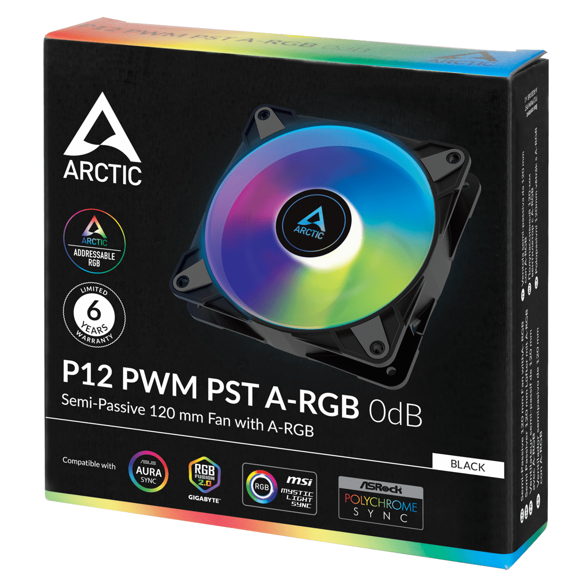 Arctic Cooling P12 PST 120mm ARGB PWM Case Fan - Black