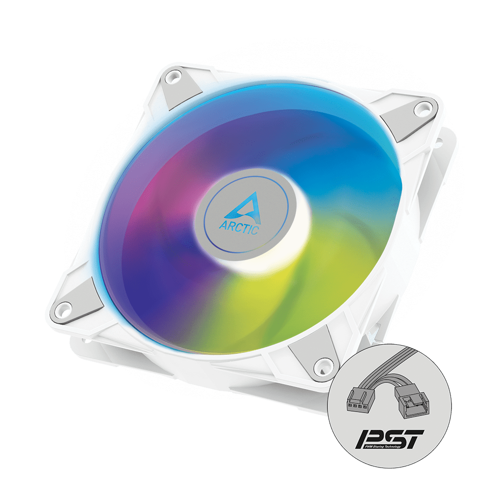 Arctic Cooling P12 PST 120mm ARGB PWM Case Fan - White Ordinary Cooling Gear