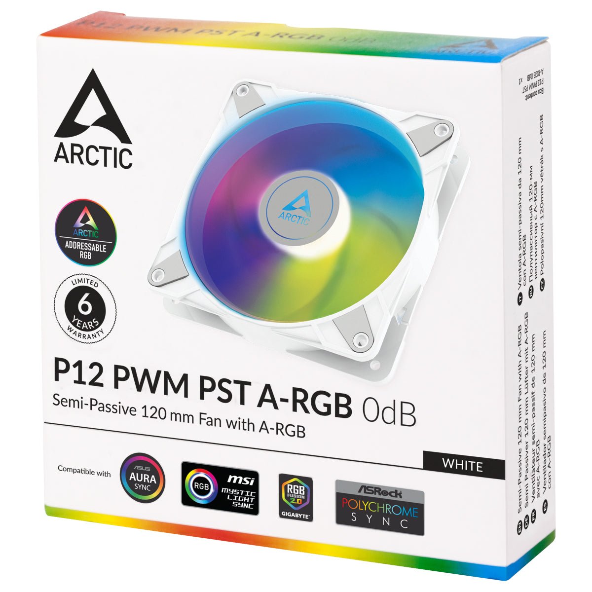 Arctic Cooling P12 PST 120mm ARGB PWM Case Fan - White Ordinary Cooling Gear