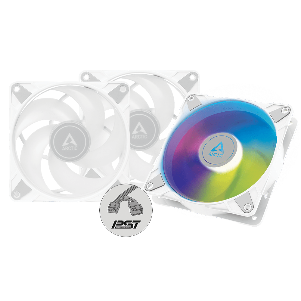 Arctic Cooling P12 PST 120mm ARGB PWM Case Fan - White (3-Pack) - Ordinary Cooling Gear
