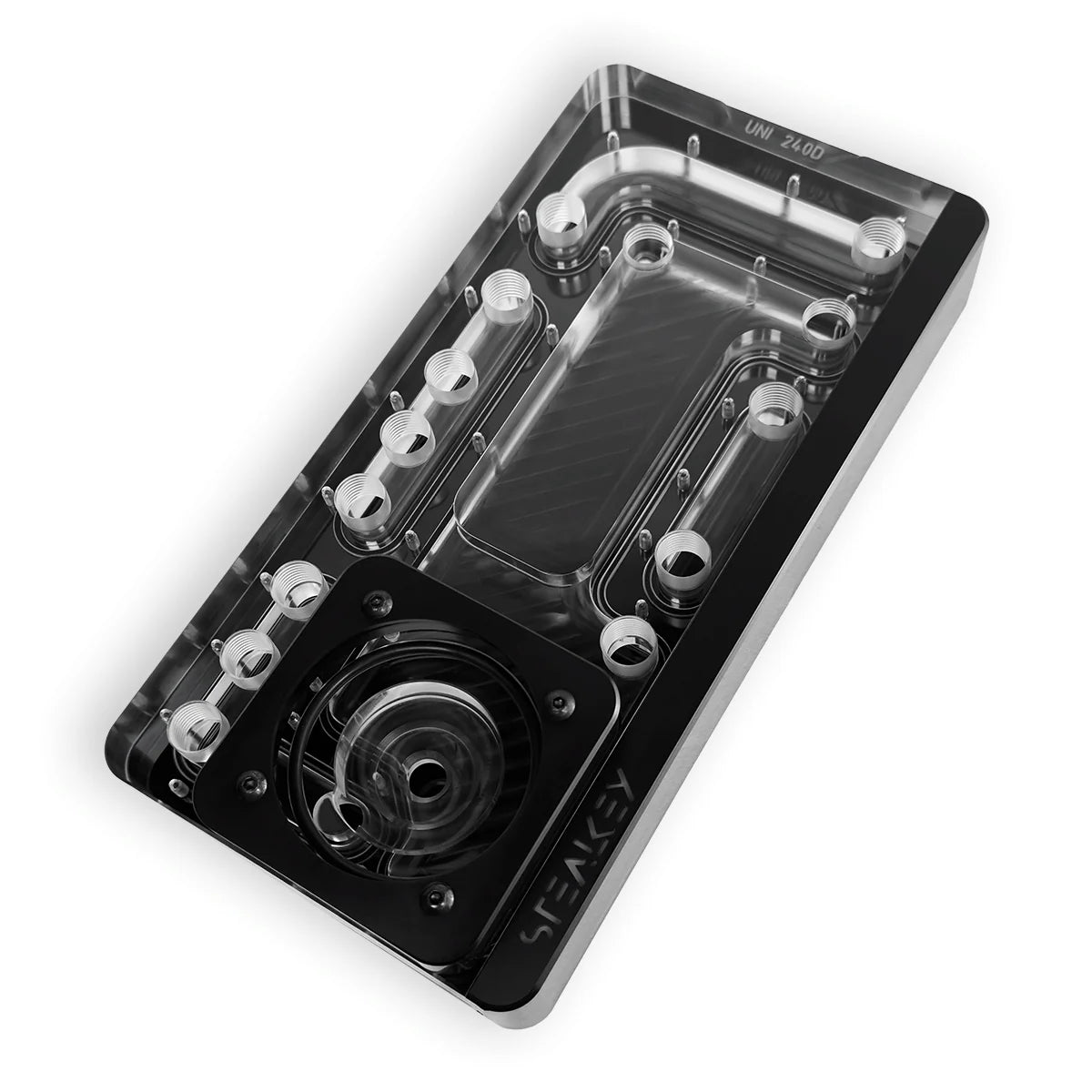 Stealkey SK-UNI 240D Distroplate D-RGB - Black Edition - DDC & D5 compatible - Ordinary Cooling Gear