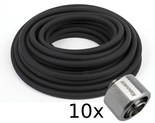 Tygon A-60-G Norprene Tubing + Koolance Compression Fitting Kit - 19.1/12.7mm