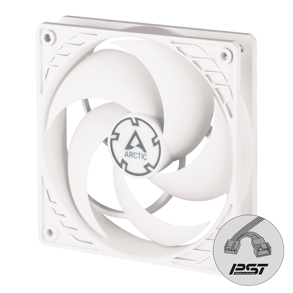 Arctic Cooling P12 PWM PST 120mm Pressure-Optimised Fan - White Ordinary Cooling Gear