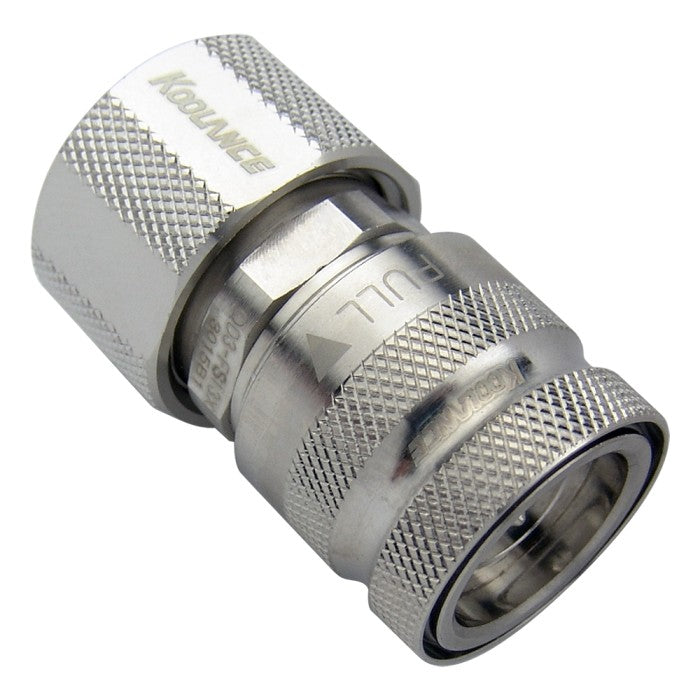 Koolance QD3 Female Quick Disconnect No-Spill Coupling, Compression for 13mm x 19mm - Chrome