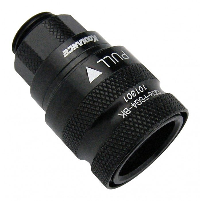 Koolance QD3 Female Quick Disconnect No-Spill Coupling, Threaded G 1/4 BSPP - Black Ordinary Cooling Gear Australia