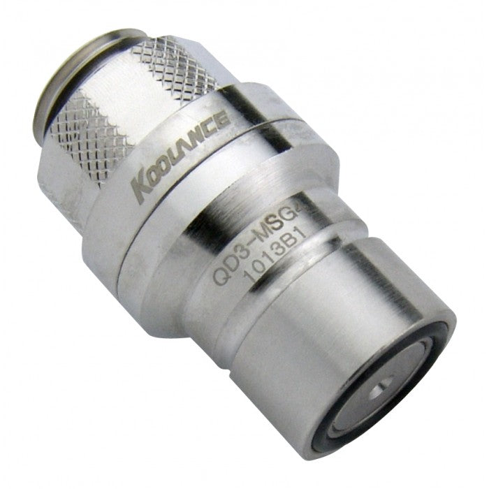 Koolance QD3 Male Quick Disconnect No-Spill Coupling, Male Threaded G 1/4 BSPP - Chrome Ordinary Cooling Gear Australia