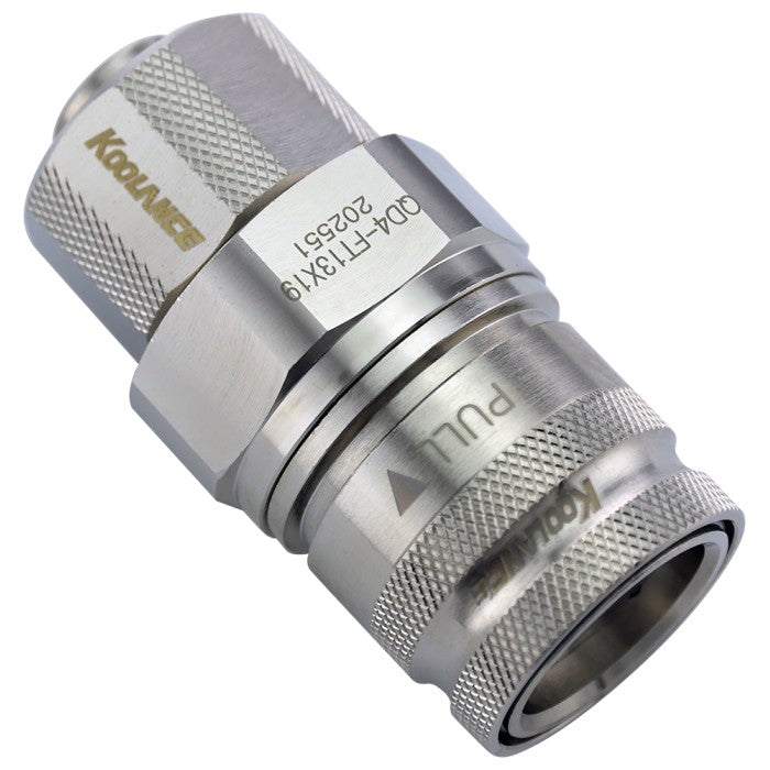 Koolance QD4 Female Quick Disconnect No-Spill Coupling, Compression for 13mm x 19mm (1/2in x 3/4in)