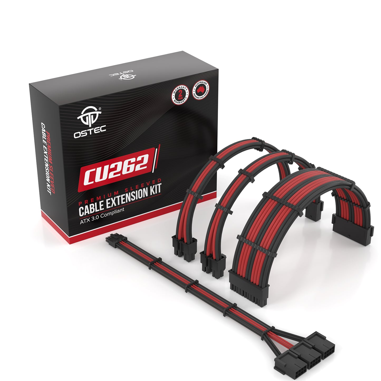Ostec CU262 Racing Stripes 4 Cable PSU Extension Kit