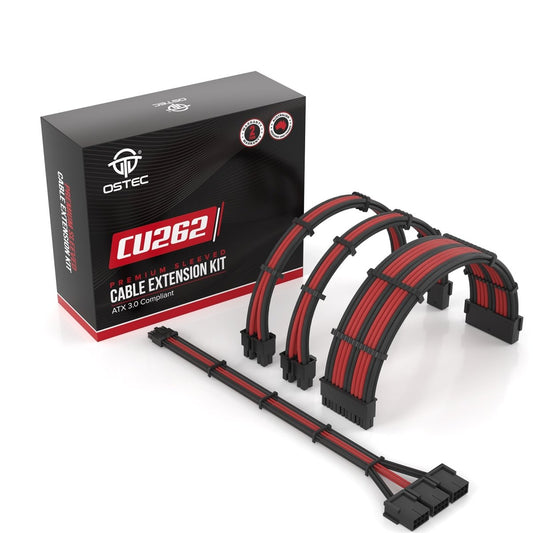 Ostec CU262 Racing Stripes 4 Cable PSU Extension Kit - Ordinary Cooling Gear