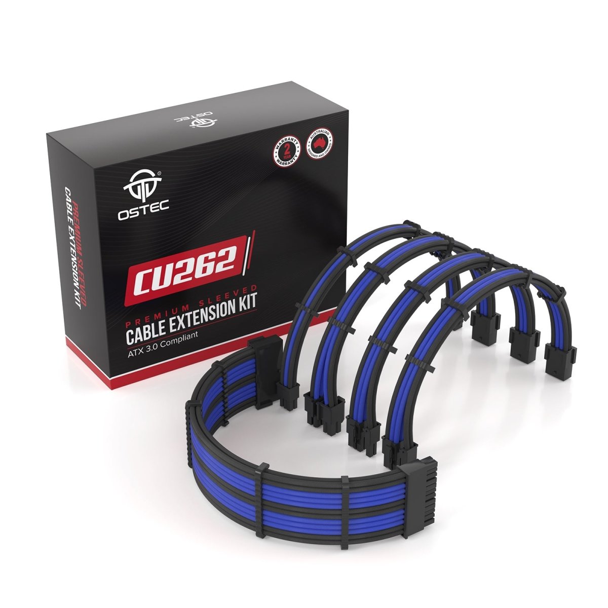 Ostec CU262 Racing Stripes 5 Cable PSU Extension Kit - Ordinary Cooling Gear