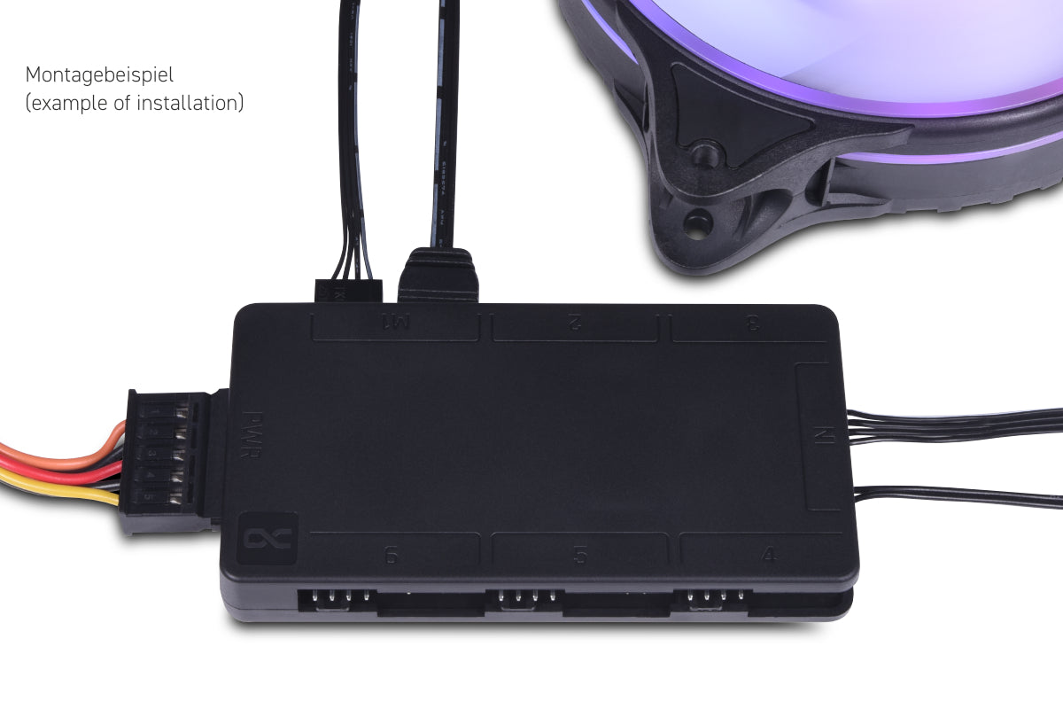 Alphacool Core 6x 4-pin PWM/DRGB splitter with SATA power connector Ordinary Cooling Gear