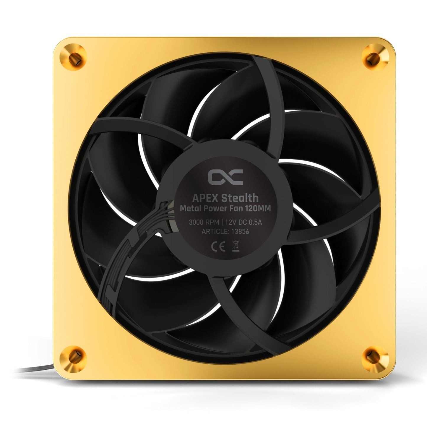 Alphacool Apex Stealth 120mm Power Metal Fan - Gold - Ordinary Cooling Gear