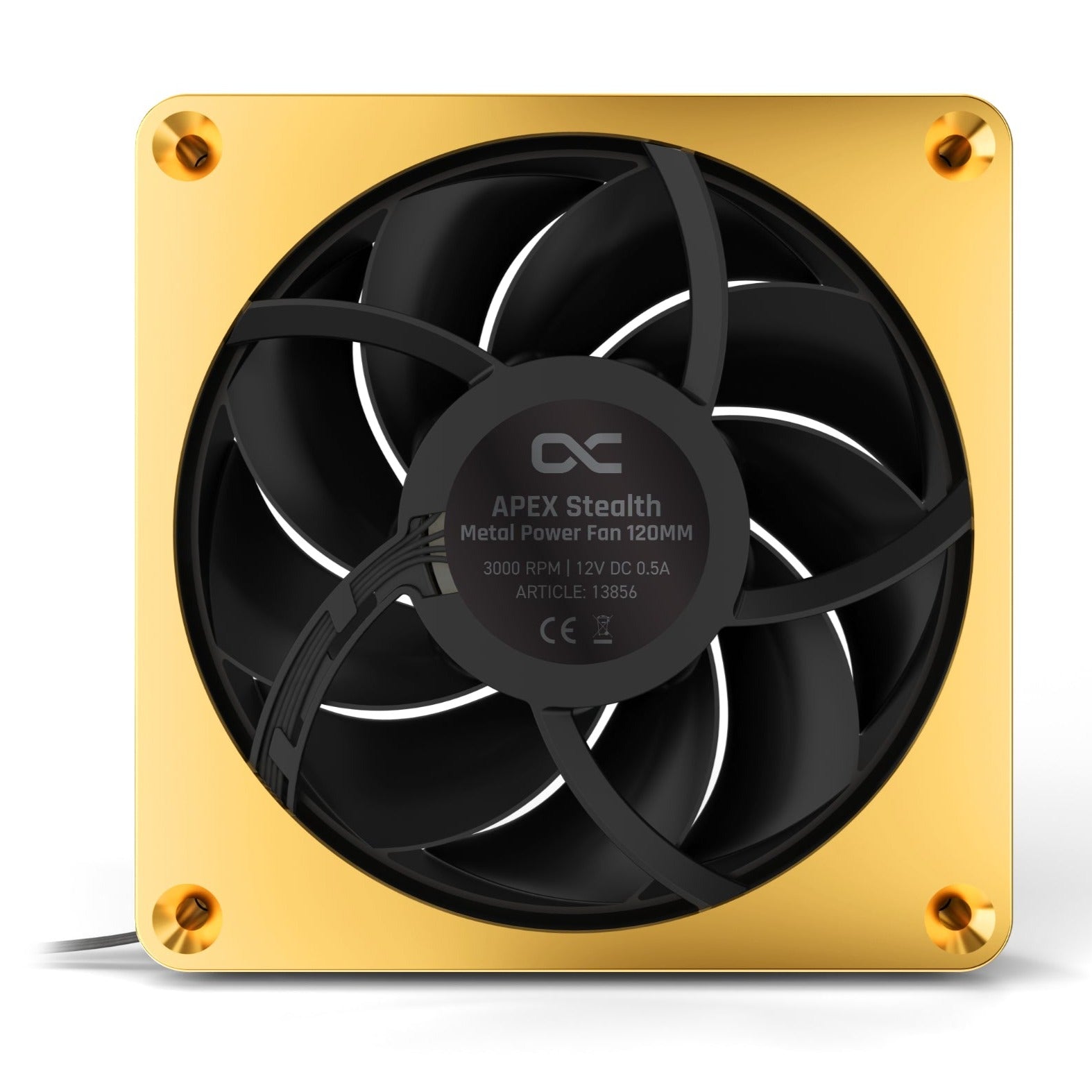 Alphacool Apex Stealth 120mm Power Metal Fan - Gold - Ordinary Cooling Gear