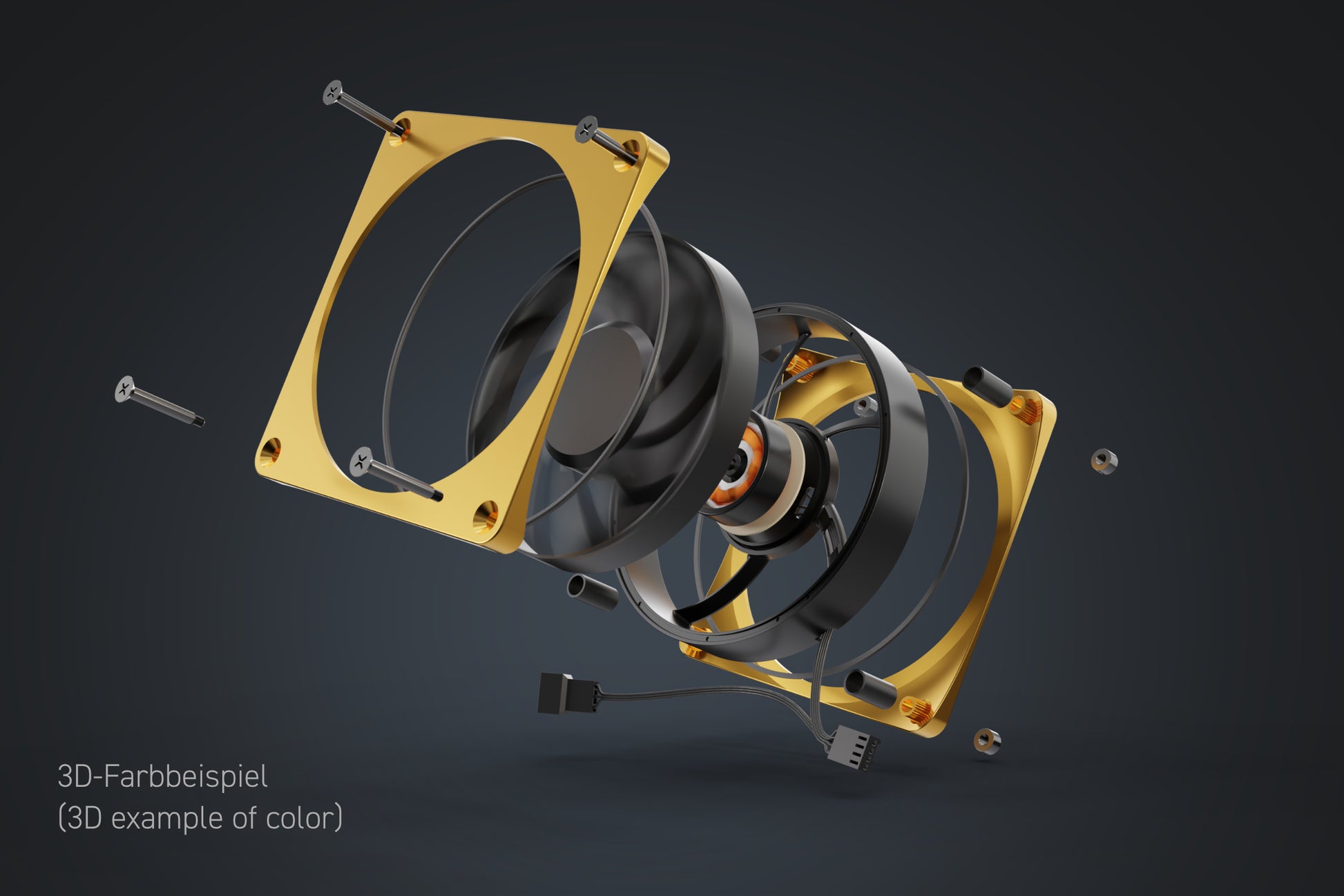 Alphacool Apex Stealth 120mm Power Metal Fan - Gold - Ordinary Cooling Gear