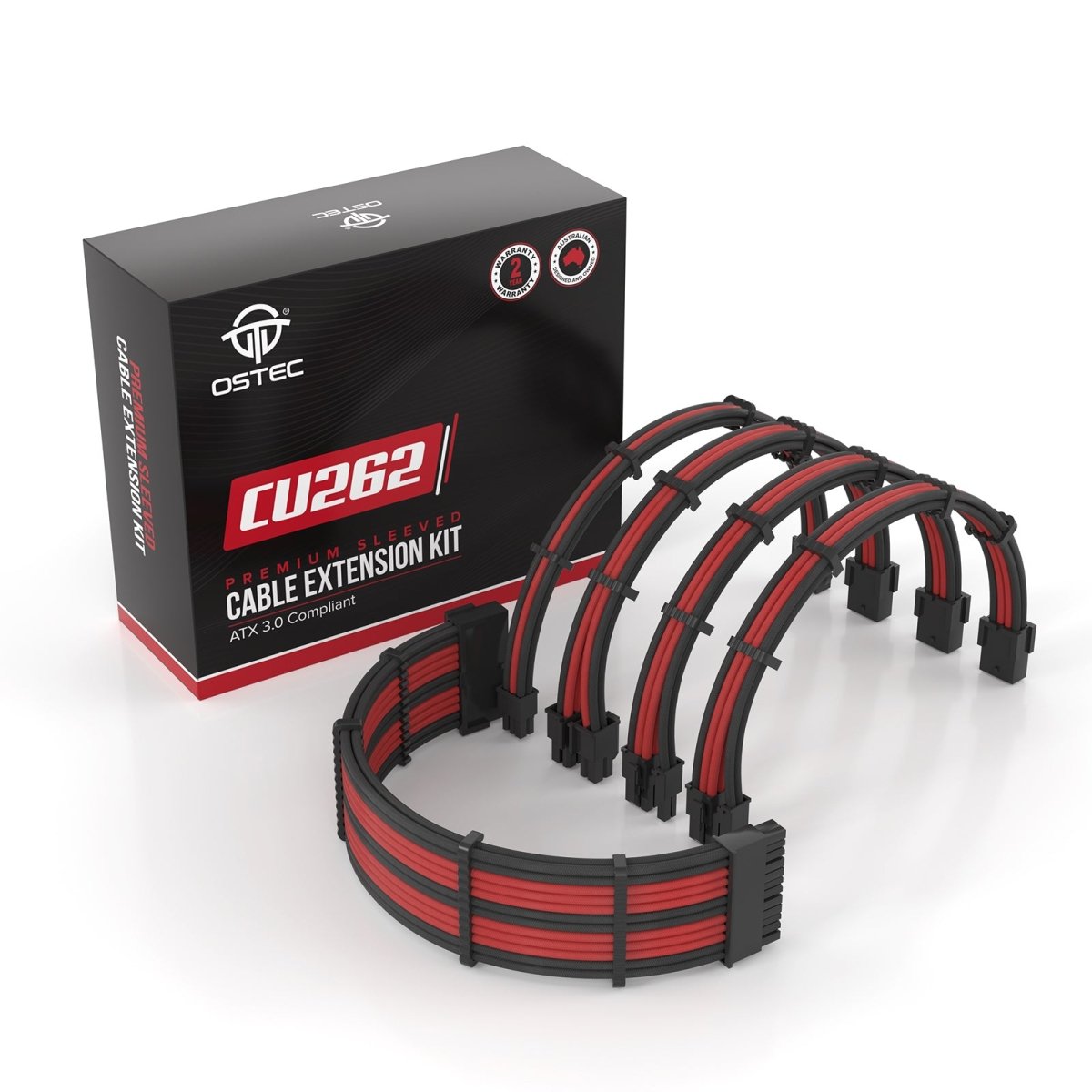Ostec CU262 Racing Stripes 5 Cable PSU Extension Kit - Ordinary Cooling Gear