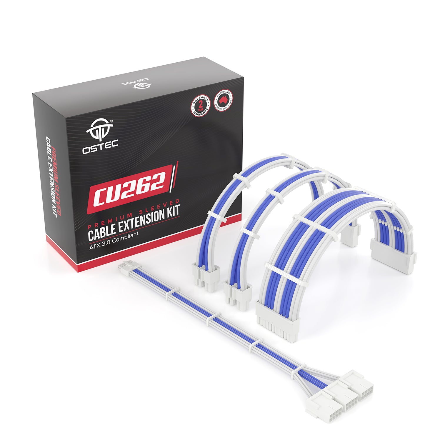 Ostec CU262 Racing Stripes 4 Cable PSU Extension Kit