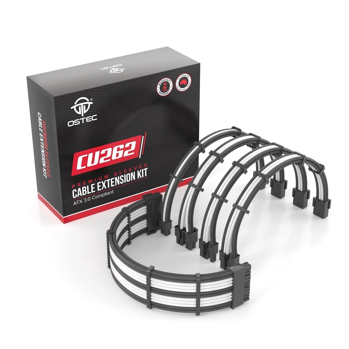 Ostec CU262 Racing Stripes 5 Cable PSU Extension Kit - Ordinary Cooling Gear