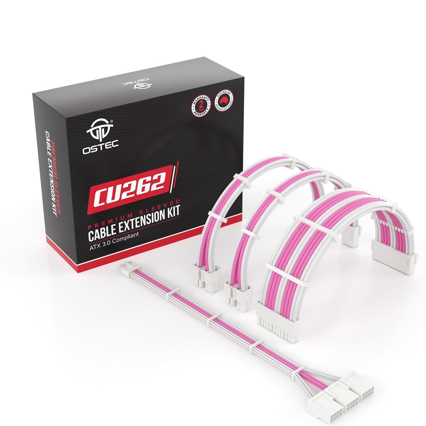 Ostec CU262 Racing Stripes 4 Cable PSU Extension Kit