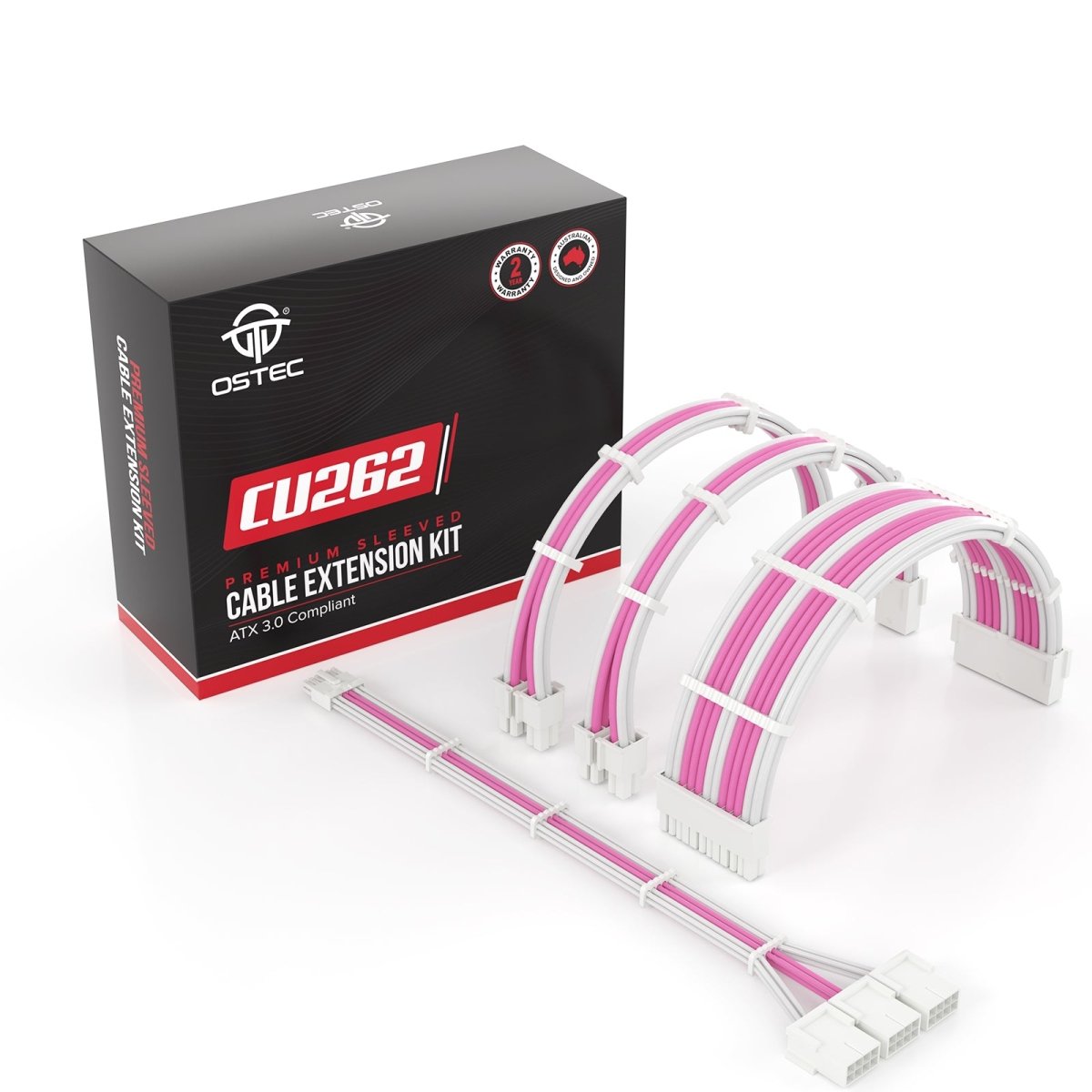 Ostec CU262 Racing Stripes 4 Cable PSU Extension Kit - Ordinary Cooling Gear