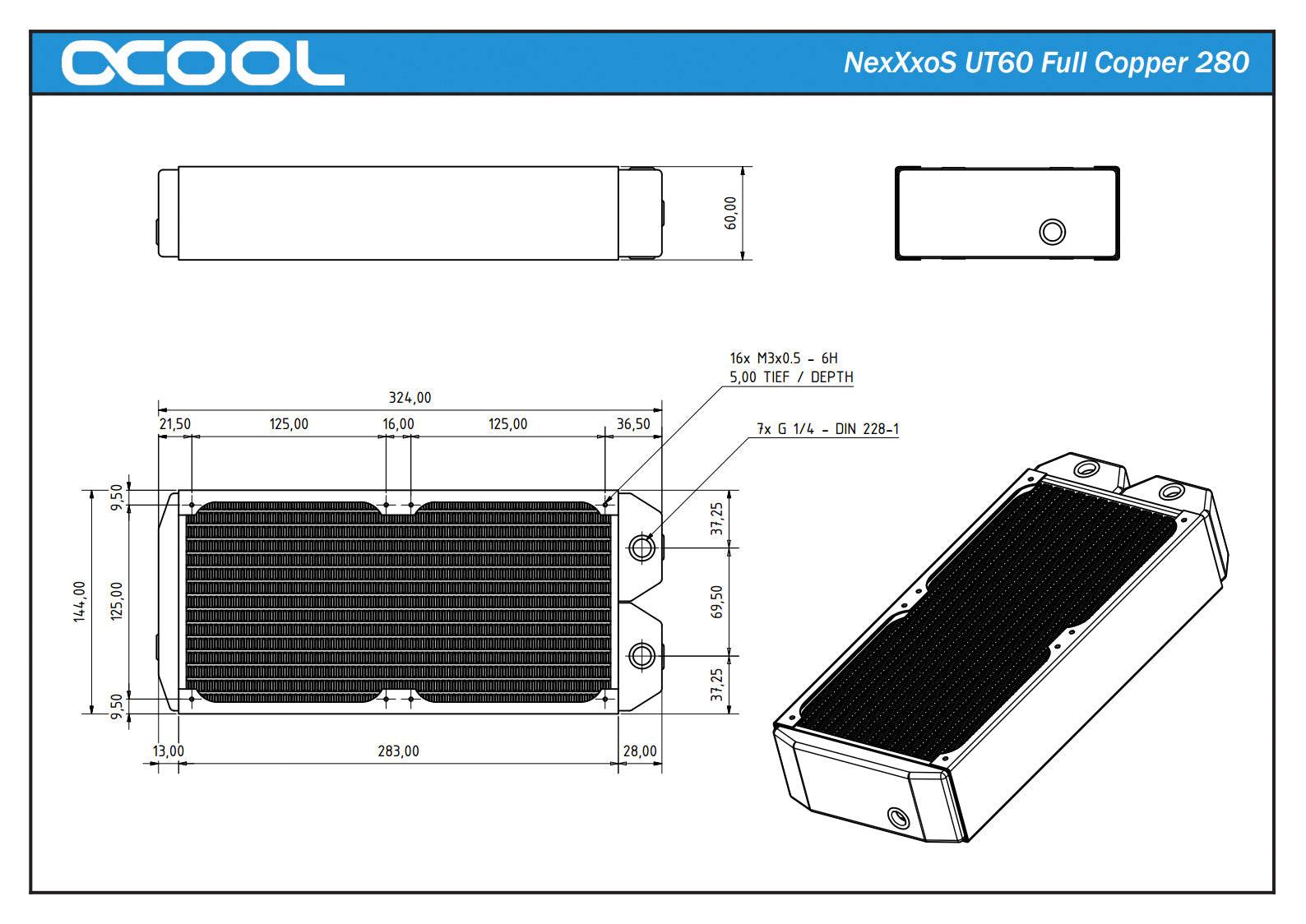 Alphacool NexXxoS UT60 Full Copper 280mm radiator Ordinary Cooling Gear
