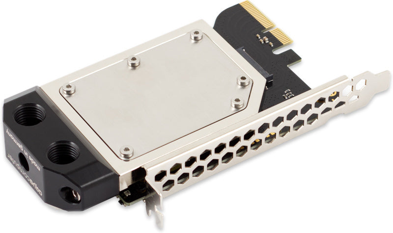 Aquacomputer kryoM.2 RGBpx PCIe 5.0/4.0/3.0 x4 adapter for M.2 PCIe SSD, M-Key with nickel plated water block