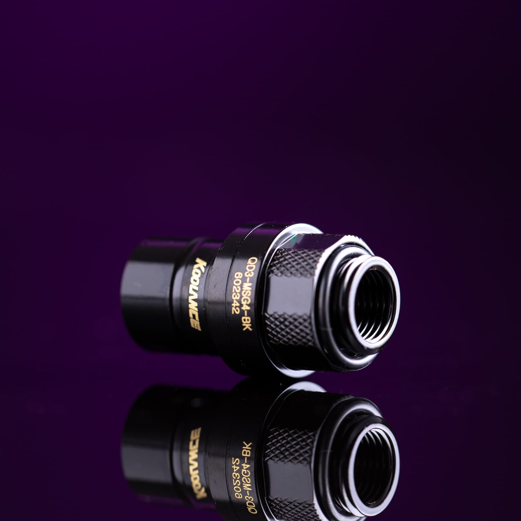 Koolance QD3 Male Quick Disconnect No-Spill Coupling, Threaded G 1/4 BSPP - Black Ordinary Cooling Gear Australia