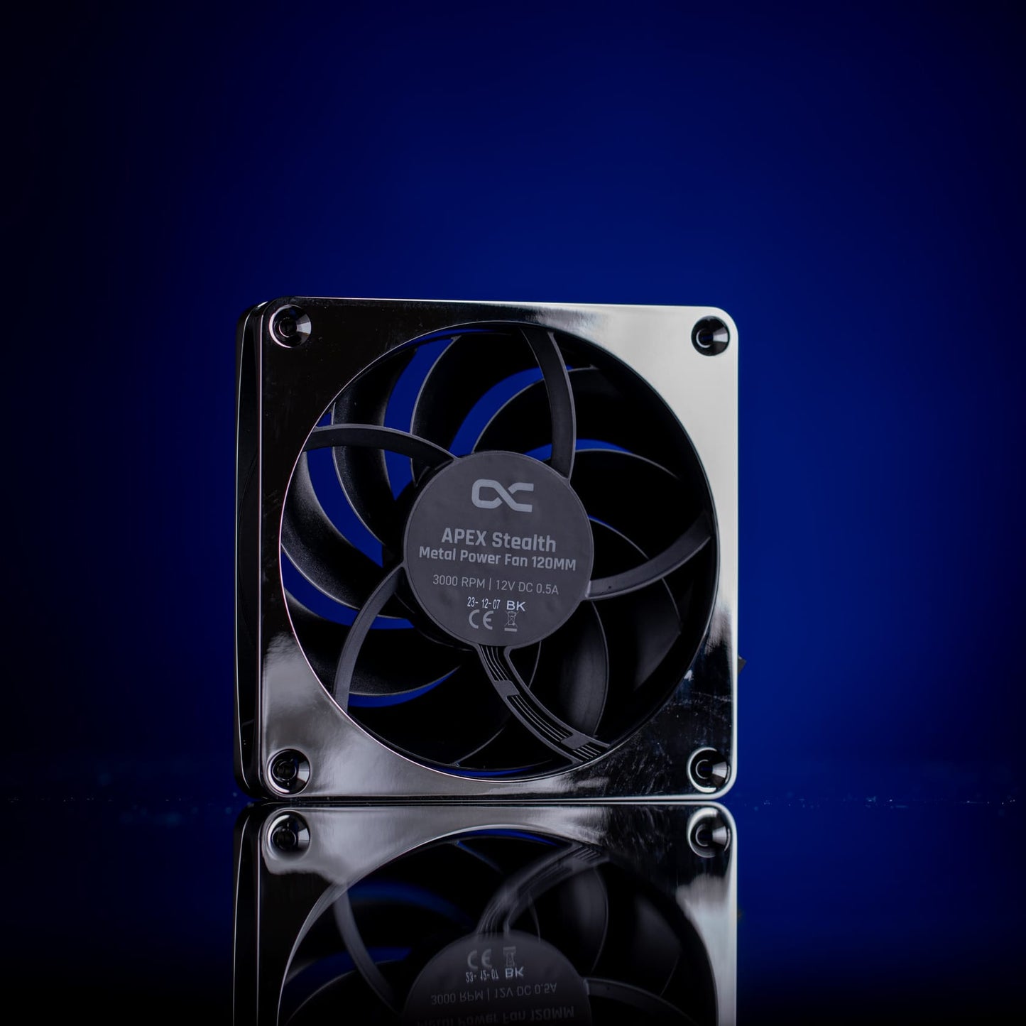 Alphacool Apex Stealth 120mm Power Metal Fan - Chrome Ordinary Cooling Gear