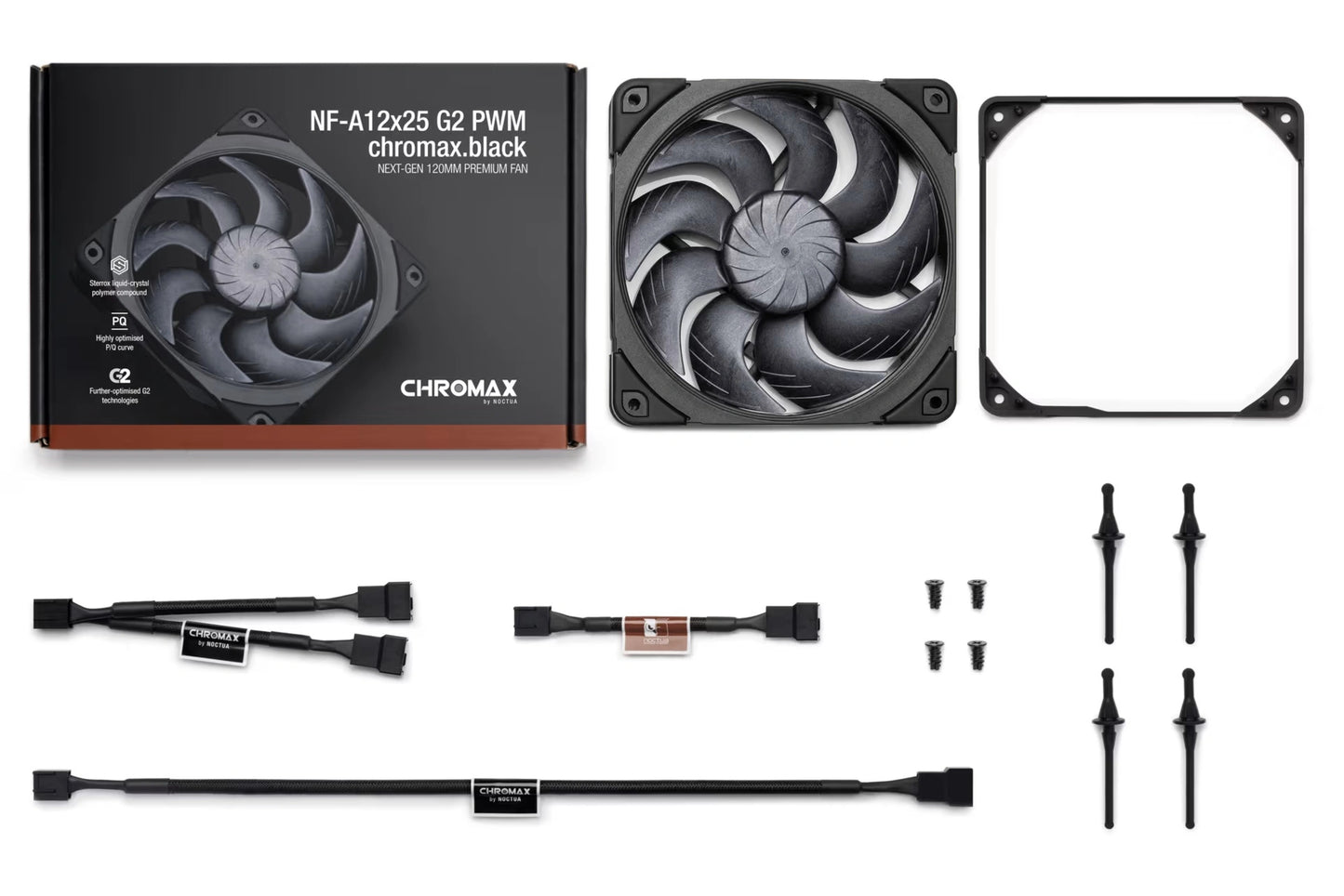 Noctua NF-A12X25 G2 PWM 120mm Fan chromax.black