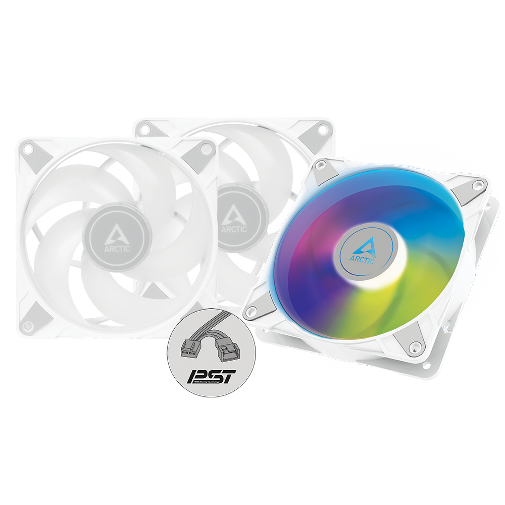 Arctic P12 PST 120mm ARGB PWM Case Fan - White (3-Pack) Ordinary Cooling GearArctic Cooling P12 PST 120mm ARGB PWM Case Fan - White (3-Pack) Ordinary Cooling Gear Australia