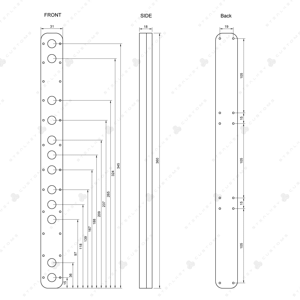 Stealkley CubeTube 360mm - Acryl