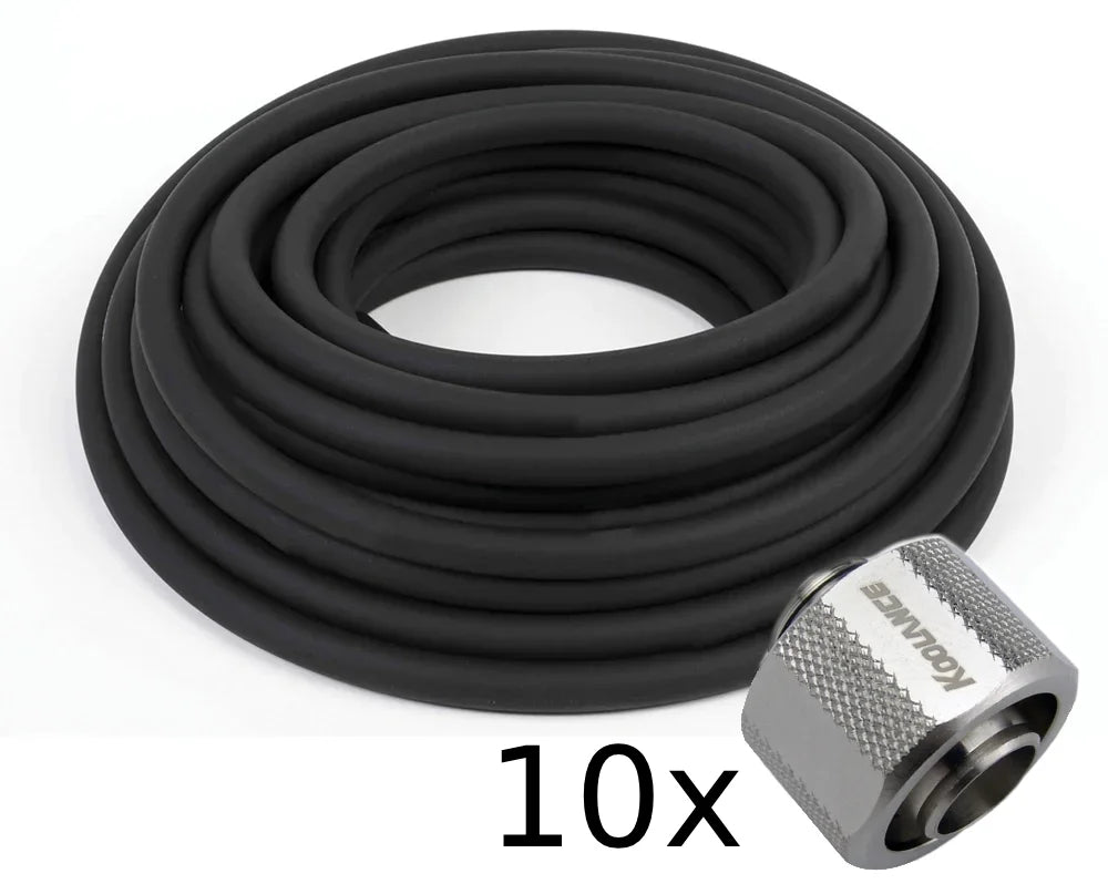 Tygon A-60-G Norprene Tubing + Koolance Compression Fitting Kit - 19.1/12.7mm