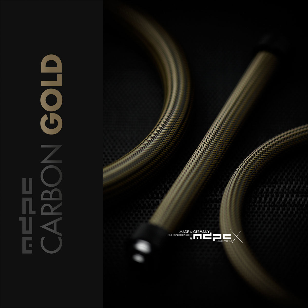 MDPC-X Carbon-Gold Cable Sleeving - Big - 1 metre