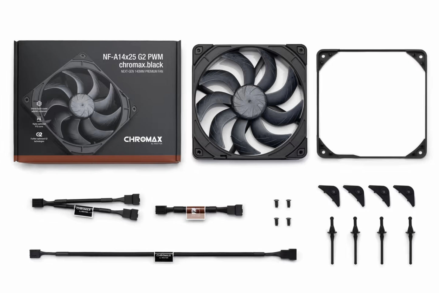 Noctua NF-A14X25 G2 PWM 140mm Fan chromax.black