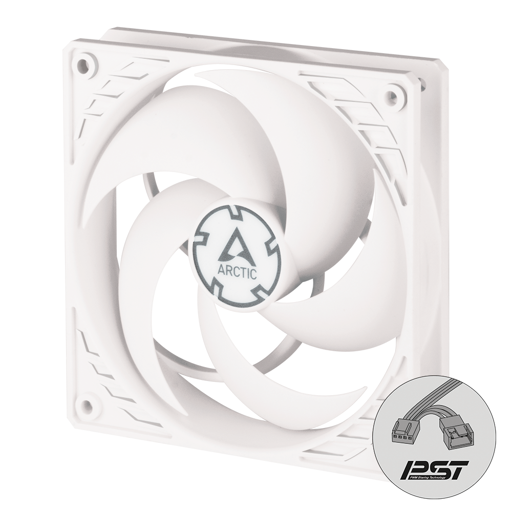 Arctic Cooling P12 PWM PST 120mm Pressure-Optimised Fan - White Ordinary Cooling Gear