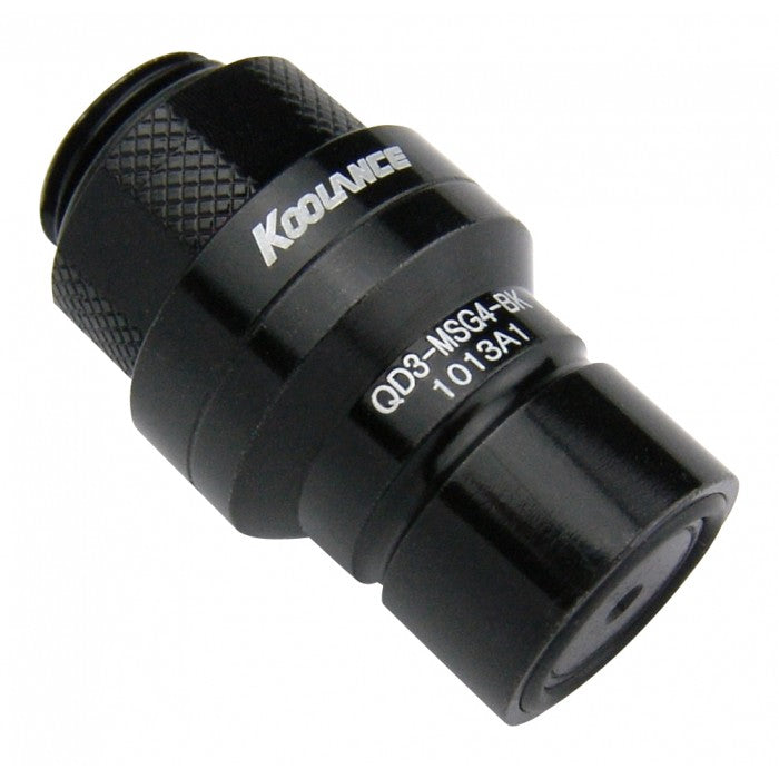 Koolance QD3 Male Quick Disconnect No-Spill Coupling, Threaded G 1/4 BSPP - Black Ordinary Cooling Gear Australia