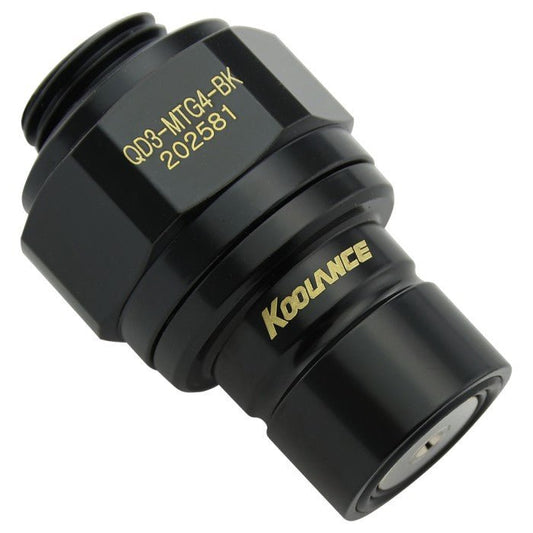 Koolance QD3 Male Quick Disconnect No-Spill Coupling, Threaded G 1/4 BSPP - Black