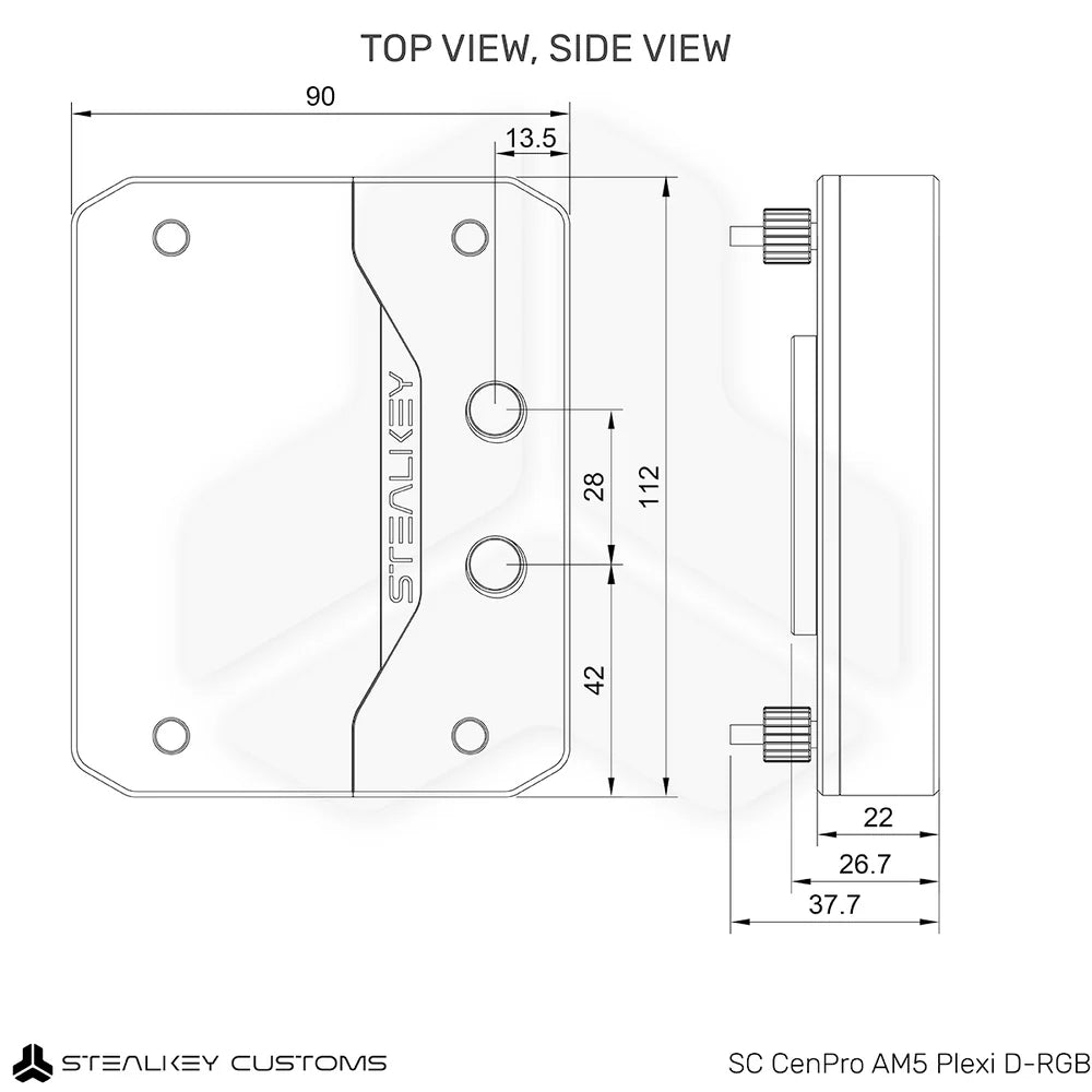 Stealkey CenPro AM5 Plexi D-RGB CPU Water block - Ordinary Cooling Gear